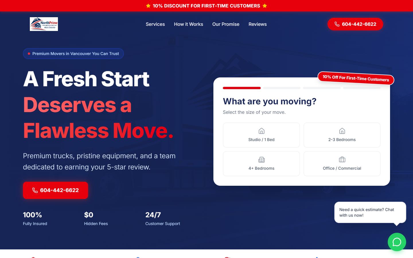NorthPrime Movers website